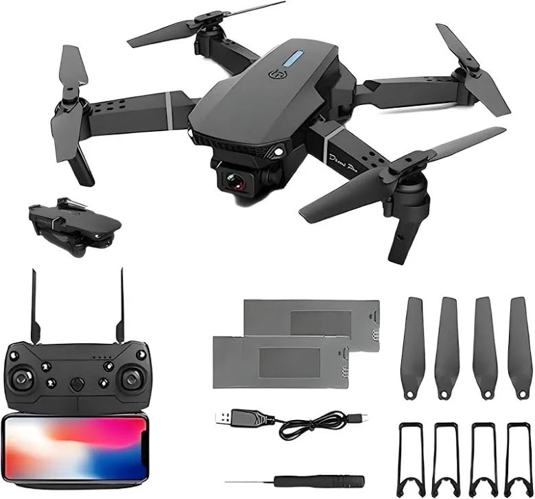 E88 Foldable Quadcopter | WiFi 480P FPV Dual Camera | Position Locking Drone