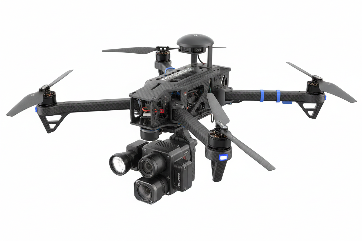 Peregrine Foldable Quadcopter Autonomous Drone Lightweight Industrial, RTK Precision Navigation